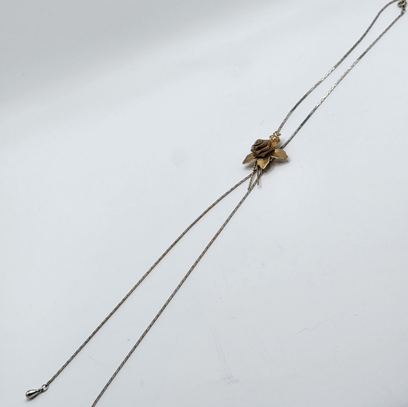 Vintage rose lariat bolo gold tone!  Accessorize your hat! Priced 2 sell Cowgirl - Picture 3 of 7